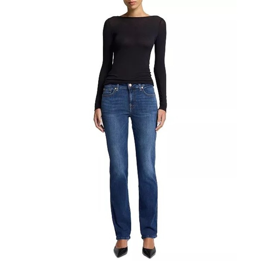 NWT! 7 For All Mankind Kimmie Straight Leg Jeans Dark Wash Denim Size 23